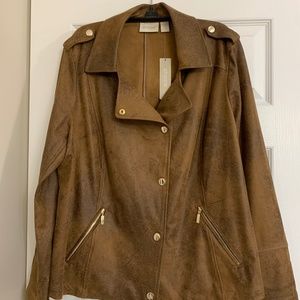 Chico's Faux Suede Moto Jacket NWT